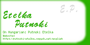 etelka putnoki business card